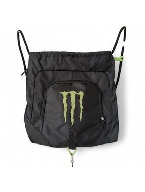 Monster Energy Deluxe Cinch Bag Backpack New Black Green Gym Drawstring Promo